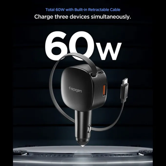 ŁADOWARKA SAMOCHODOWA SPIGEN EV603BT ESSENTAIL 60W CZARNA