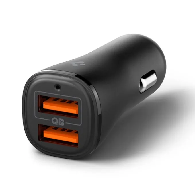 ŁADOWARKA SAMOCHODOWA SPIGEN ESSENTIAL EV302 2-PORT CAR CHARGER 30W CZARNA