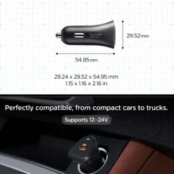 ŁADOWARKA SAMOCHODOWA SPIGEN ESSENTIAL EV301 1-PORT CAR CHARGER 30W BLACK