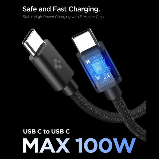 ŁADOWARKA SIECIOWA SPIGEN EE451EU ESSENTIAL 1-PORT 45W Z KABLEM USB-C CZARNA