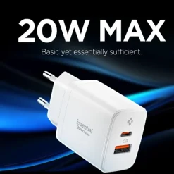 ŁADOWARKA SIECIOWA SPIGEN ESSENTIAL EE202EU 2-PORTOWA 20W BIAŁA