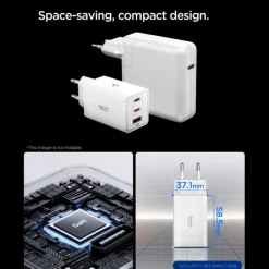 ŁADOWARKA SIECIOWA SPIGEN ESSENTIAL EE673EU 3-PORTOWA 67W BIAŁA
