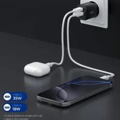ŁADOWARKA SIECIOWA SPIGEN ESSENTIAL EE352EU 2-PORTOWA 35W CZARNA