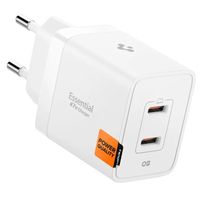 ŁADOWARKA SIECIOWA SPIGEN ESSENTIAL EE472EU 2-PORTOWA 47W BIAŁA