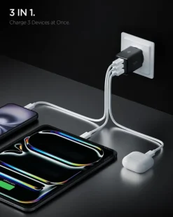 ŁADOWARKA SIECIOWA SPIGEN ESSENTIAL 47W USB-C USB-A EE473EU CZARNA