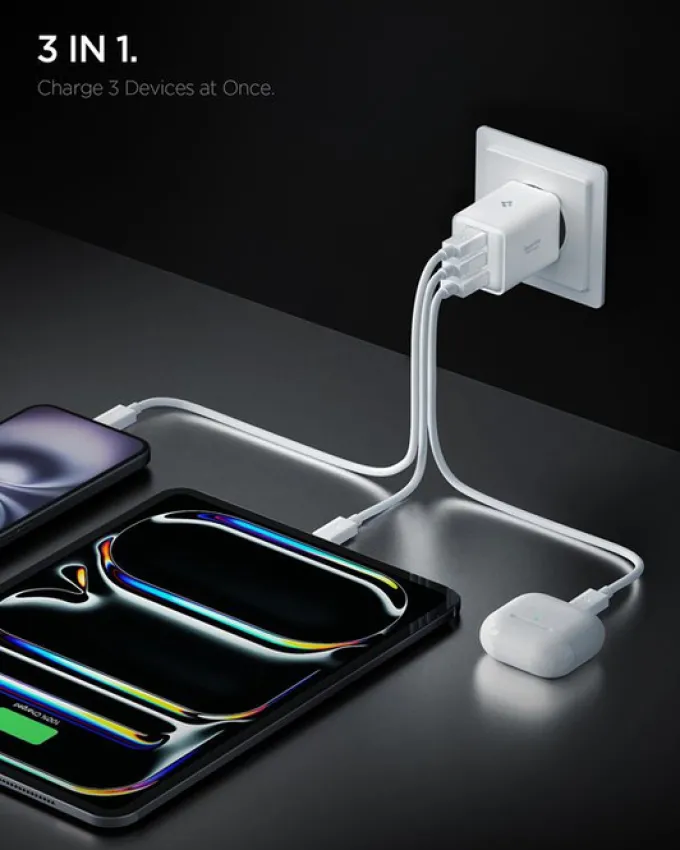 ŁADOWARKA SIECIOWA USB-C USB-A SPIGEN ESSENTIAL 47W EE473EU BIAŁA