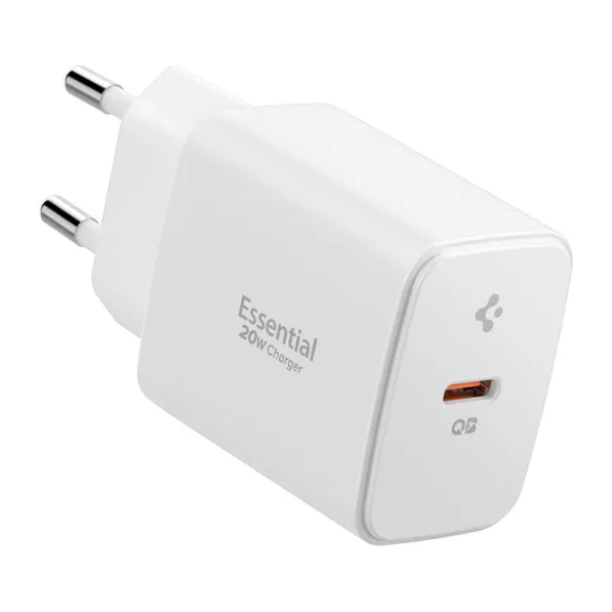 ŁADOWARKA SPIGEN ESSENTIAL EE201EU 1-PORT NETWORK CHARGER 20W BIAŁA