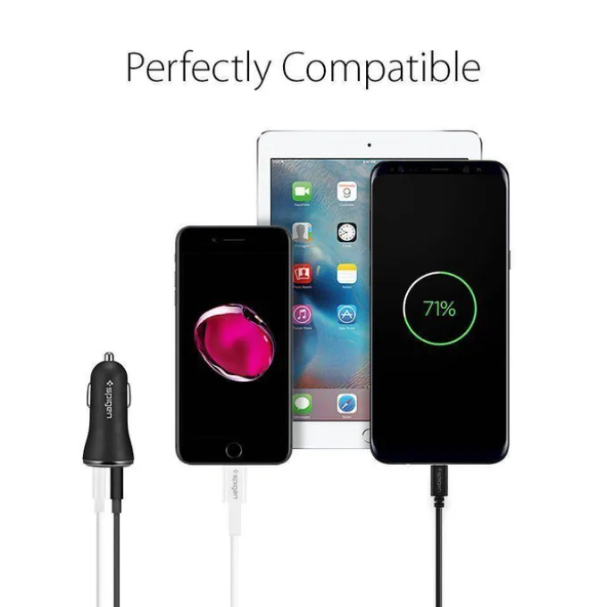 Ładowarka SPIGEN F27qc Qc3.0 2-port Car Charger Black Czarna