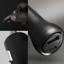 Ładowarka SPIGEN STEADIBOOST F31QC 2-PORT CAR CHARGER PD27W/QC3.0 BLACK