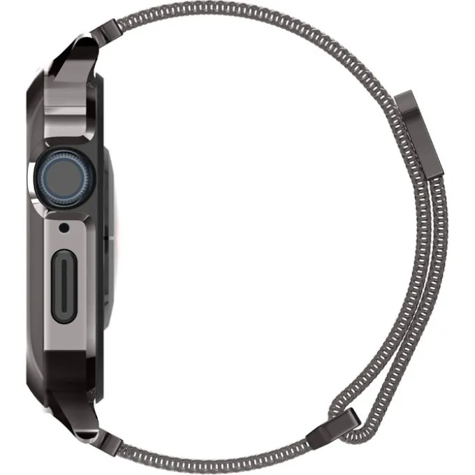 Etui i Pasek Spigen Metal Fit Pro Apple Watch SE 4 5 6 7 8 9 44 / 45 mm Grafitowe