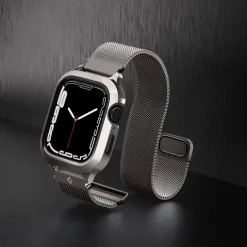Etui i Pasek Spigen Metal Fit Pro Apple Watch SE 4 5 6 7 8 9 44 / 45 mm Grafitowe