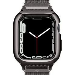 Etui i Pasek Spigen Metal Fit Pro Apple Watch SE 4 5 6 7 8 9 44 / 45 mm Grafitowe