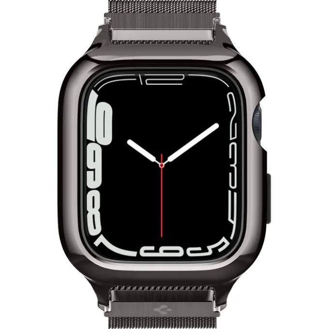 Etui i Pasek Spigen Metal Fit Pro Apple Watch SE 4 5 6 7 8 9 44 / 45 mm Grafitowe