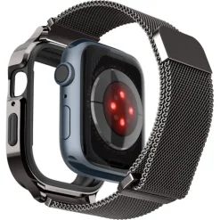 Etui i Pasek Spigen Metal Fit Pro Apple Watch SE 4 5 6 7 8 9 44 / 45 mm Grafitowe