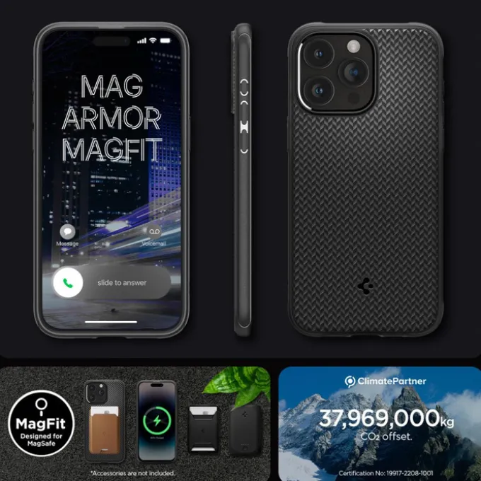 Etui iPhone 15 Pro Max Spigen Mag Armor Magsafe Matte Black Case