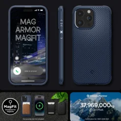 Etui iPhone 15 Pro Max Spigen Mag Armor Magsafe Navy Blue Case