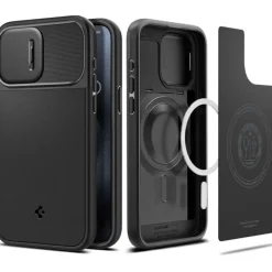 Etui iPhone 15 Pro Max Spigen Optik Armor Mag Magsafe Black Case