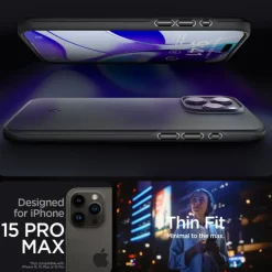 Etui iPhone 15 Pro Max Spigen Thin Fit Black Case