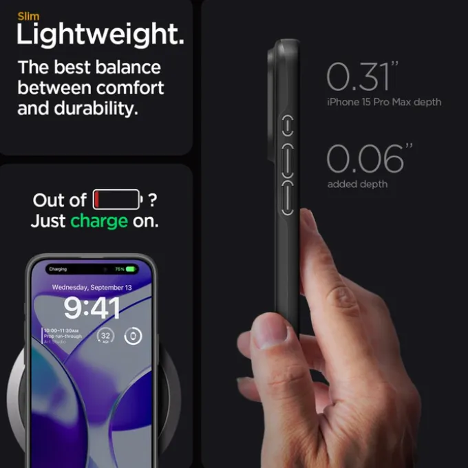 Etui iPhone 15 Pro Max Spigen Thin Fit Black Case
