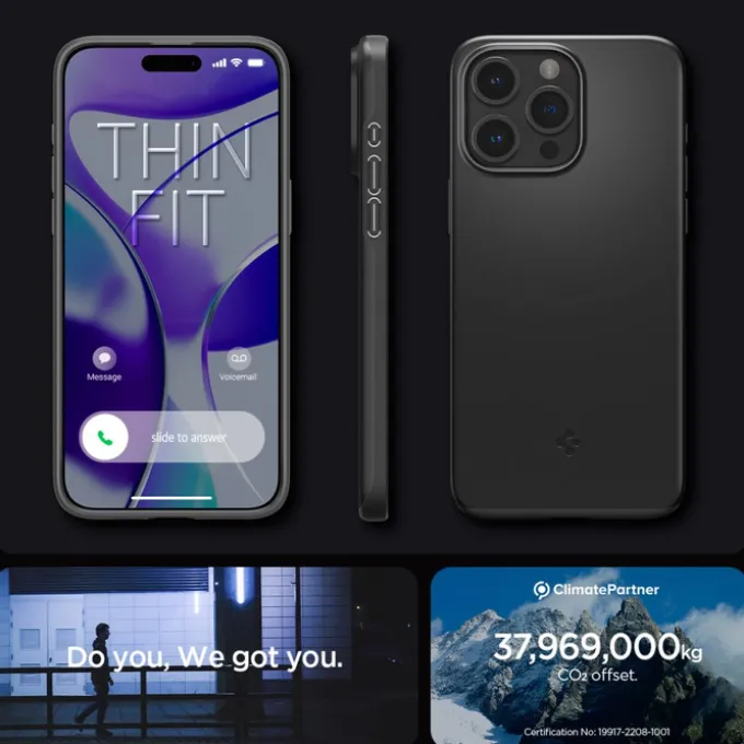 Etui iPhone 15 Pro Max Spigen Thin Fit Black Case