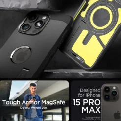 Etui iPhone 15 Pro Max Spigen Tough Armor Mag Magsafe Black Case