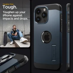 Etui iPhone 15 Pro Max Spigen Tough Armor Mag Magsafe Metal Slate