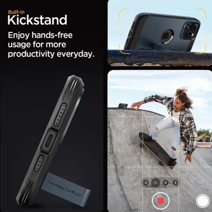 Etui iPhone 15 Pro Max Spigen Tough Armor Mag Magsafe Metal Slate