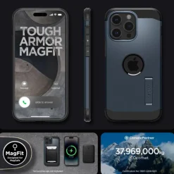 Etui iPhone 15 Pro Max Spigen Tough Armor Mag Magsafe Metal Slate