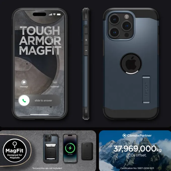 Etui iPhone 15 Pro Max Spigen Tough Armor Mag Magsafe Metal Slate