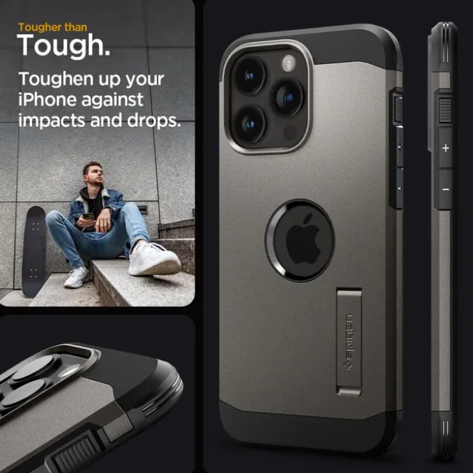 Etui iPhone 15 Pro Max Spigen Tough Armor Mag Magsafe Gunmetal