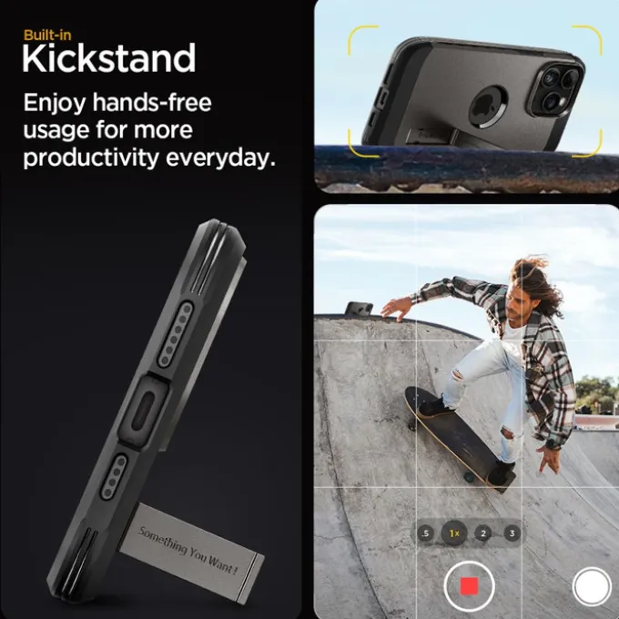 Etui iPhone 15 Pro Max Spigen Tough Armor Mag Magsafe Gunmetal