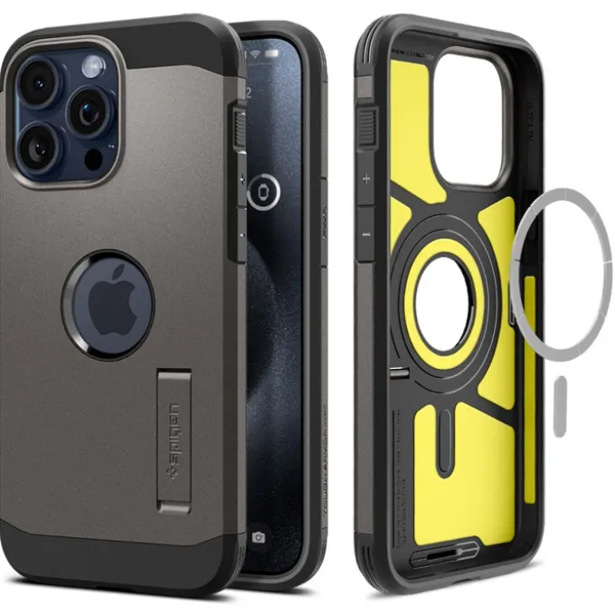 Etui iPhone 15 Pro Max Spigen Tough Armor Mag Magsafe Gunmetal