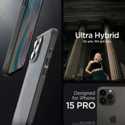 Etui iPhone 15 Pro Max Spigen Ultra Hybrid Frost Black Case