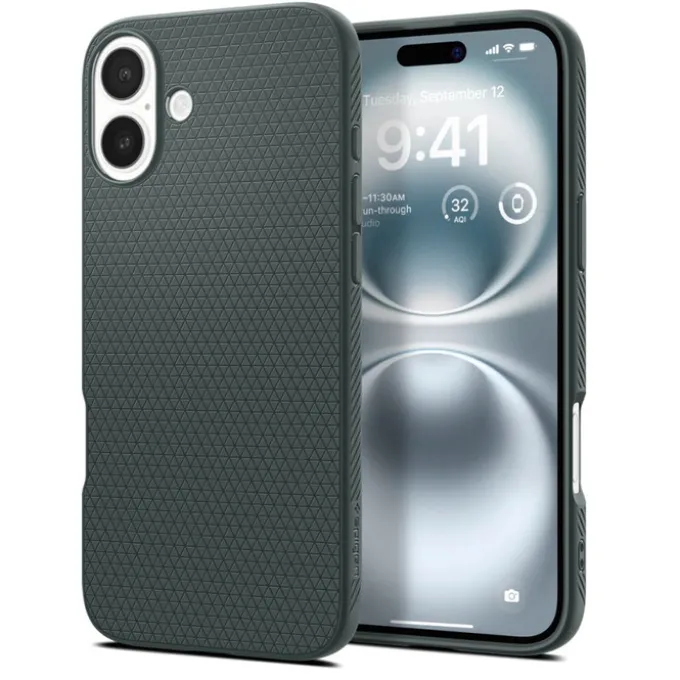 Etui iPhone 16 Spigen Liquid Air Abyss Green