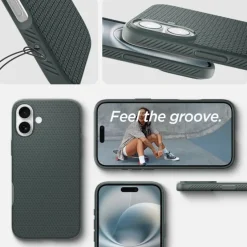 Etui iPhone 16 Spigen Liquid Air Abyss Green