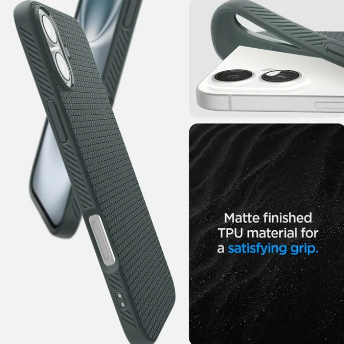 Etui iPhone 16 Spigen Liquid Air Abyss Green