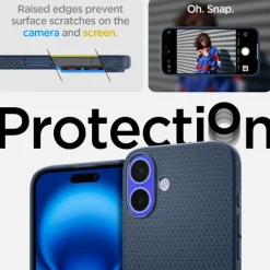 Etui iPhone 16 Spigen Liquid Air Navy Blue