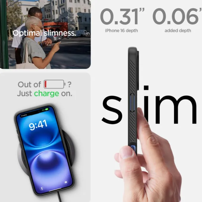 Etui iPhone 16 Spigen Liquid Air Matte Black