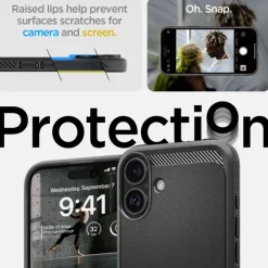 Etui iPhone 16 Spigen Rugged Armor Mag Magsafe Matte Black