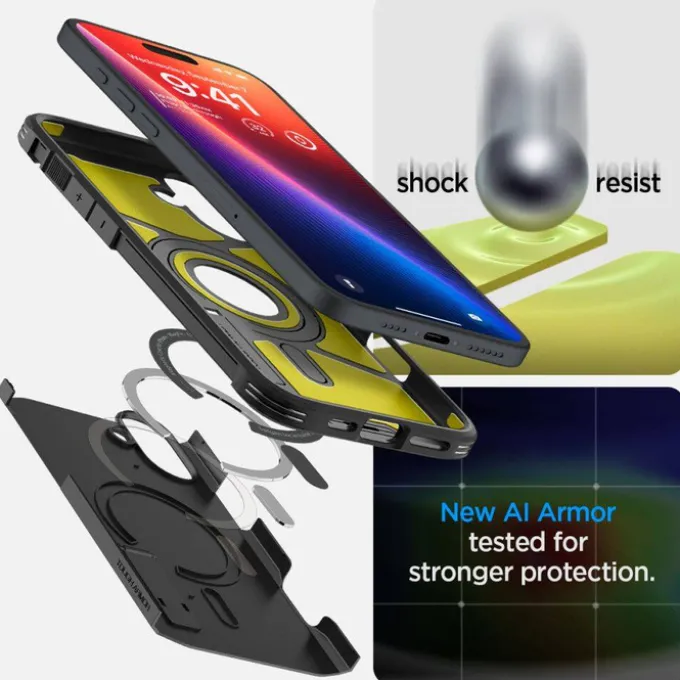 Etui iPhone 16 Spigen Tough Armor Mag Magsafe Black