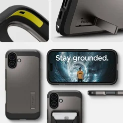 Etui iPhone 16 Spigen Tough Armor Mag Magsafe Gunmetal