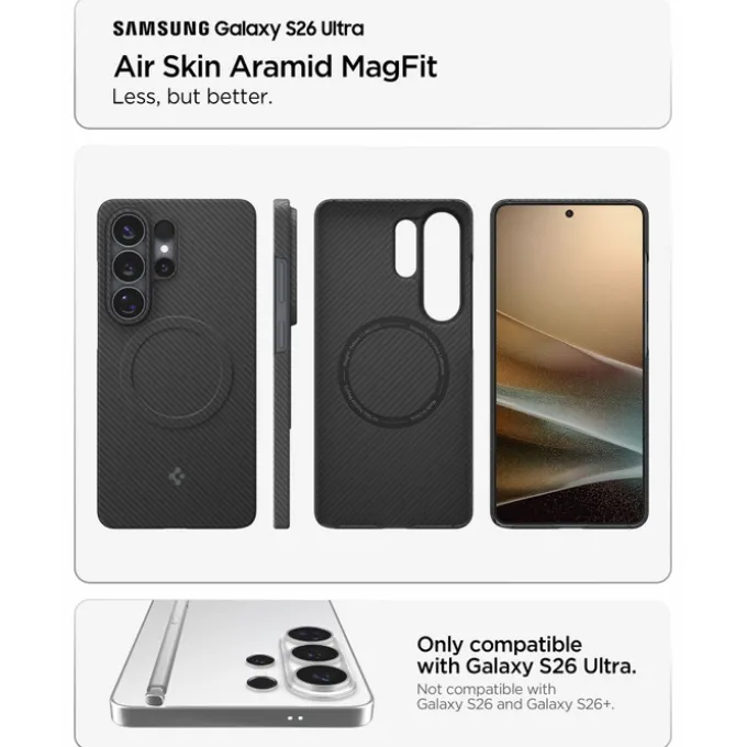 ETUI SPIGEN AIRSKIN ARAMID MAG SAMSUNG GALAXY S26 ULTRA MAGSAFE CZARNE
