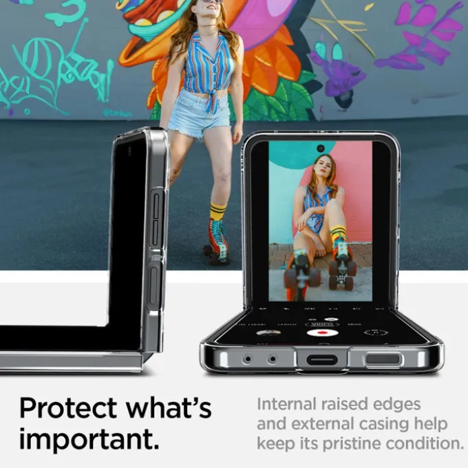 ETUI SPIGEN AIRSKIN SAMSUNG GALAXY Z FLIP 6 / 7 FE CRYSTAL CLEAR