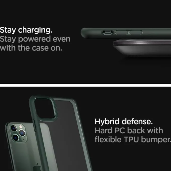Etui SPIGEN Apple iPhone 11 Pro Ultra Hybrid Midnight Green Zielone Case