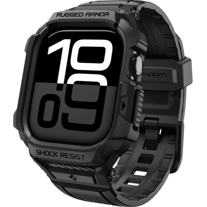 ETUI SPIGEN APPLE WATCH 10 / 11 (42 MM) RUGGED ARMOR ”PRO” V2 MATTE BLACK