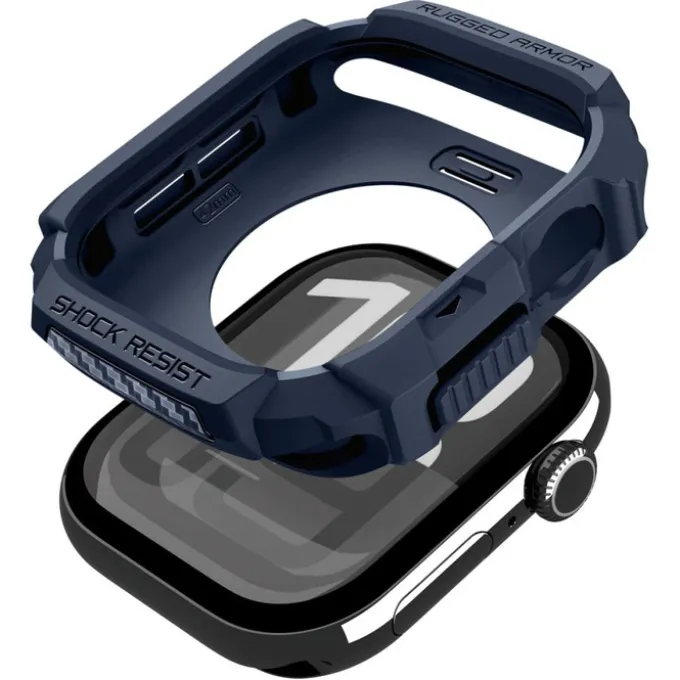 ETUI SPIGEN APPLE WATCH 10 / 11 (42 MM) RUGGED ARMOR V2 NAVY BLUE