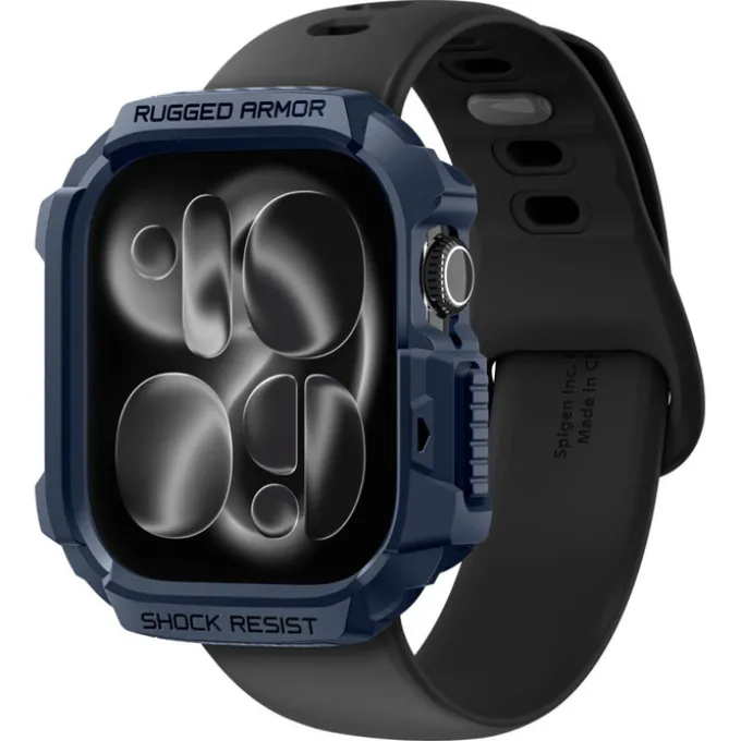 ETUI SPIGEN APPLE WATCH 10 / 11 (42 MM) RUGGED ARMOR V2 NAVY BLUE