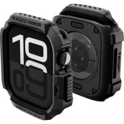 ETUI SPIGEN APPLE WATCH 11 46MM RUGGED ARMOR 2 MATTE BLACK
