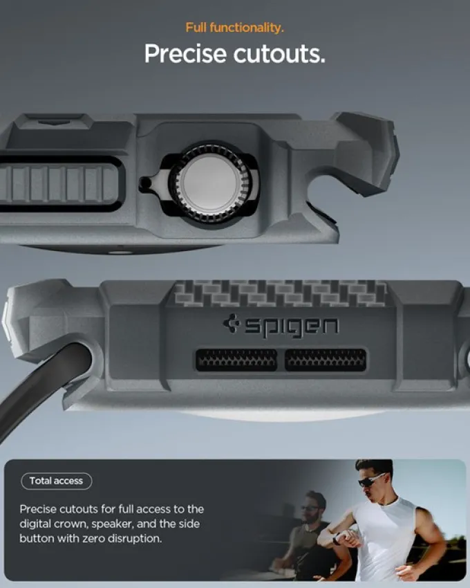 ETUI SPIGEN APPLE WATCH 11 46MM RUGGED ARMOR 2 DARK GRAY