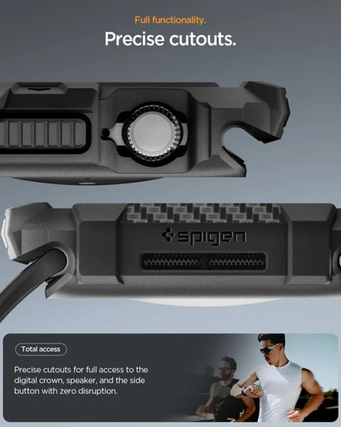 ETUI SPIGEN APPLE WATCH 11 42MM RUGGED ARMOR 2 MATTE BLACK